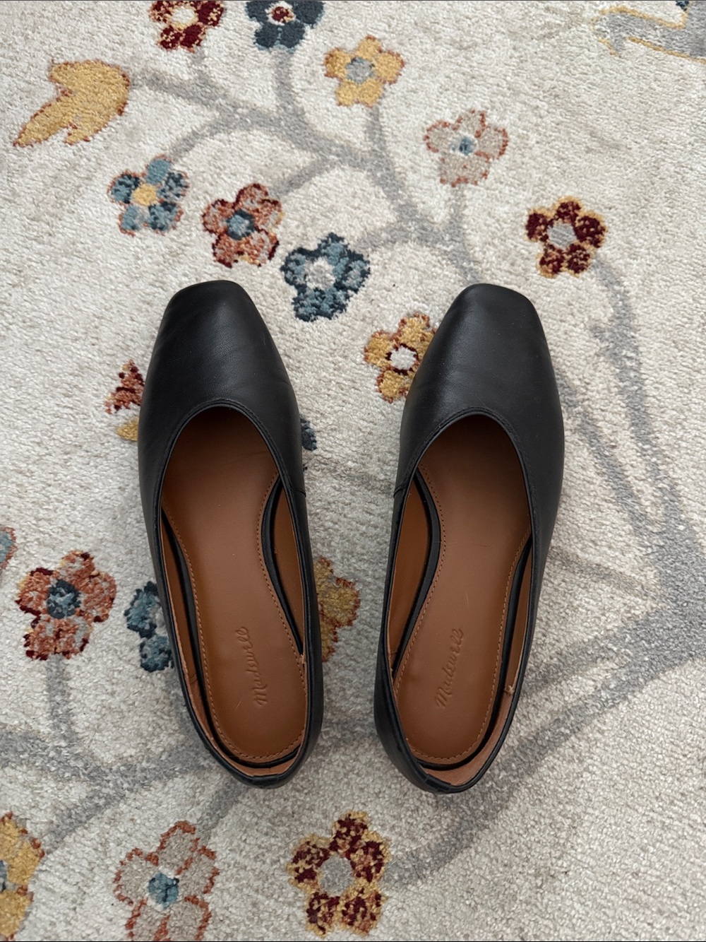 Madewell black leather Kylie flat size 7